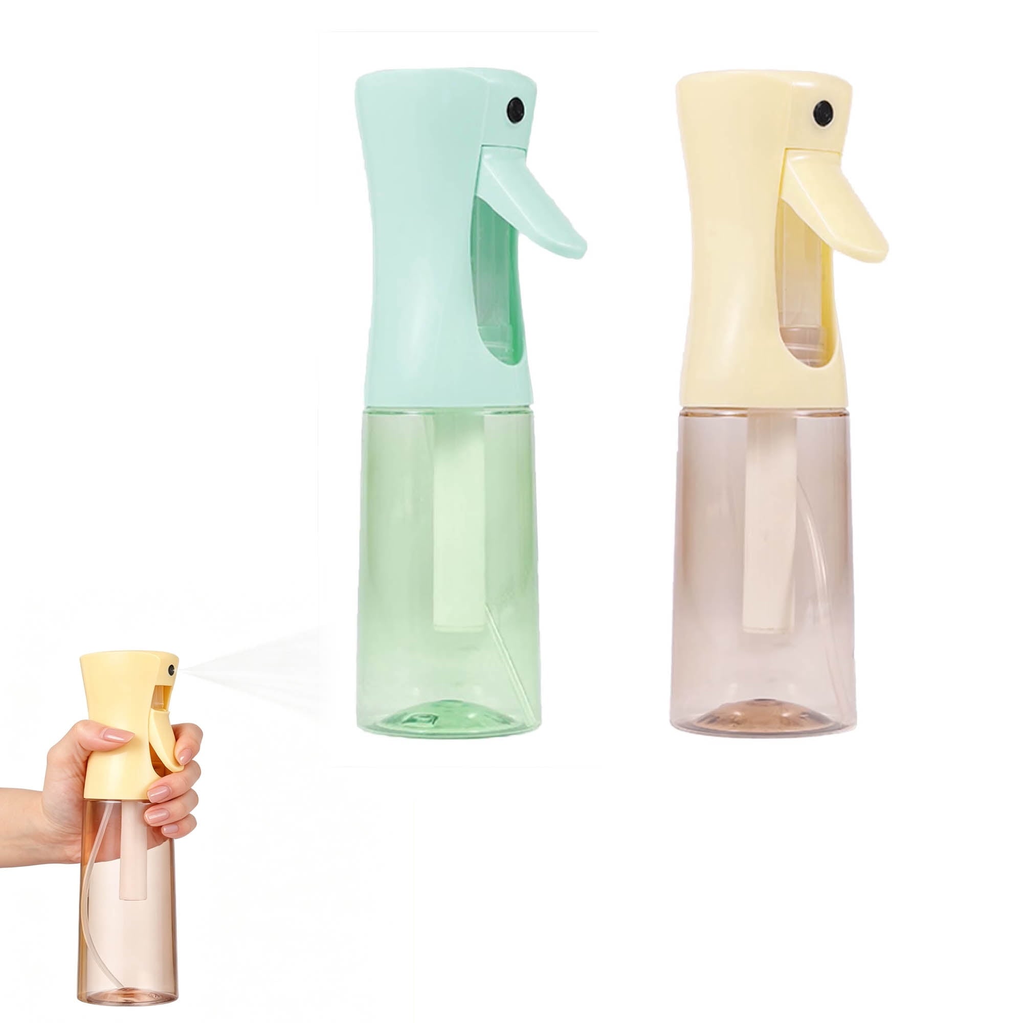 Continuous Mist Spray Bottle 2 Pack (6.8 Oz & 10 Oz), Empty Ultra Fine Water Sprayer for Hair Styling, Cleaning, Plants, Pets, Barber & Salon Use