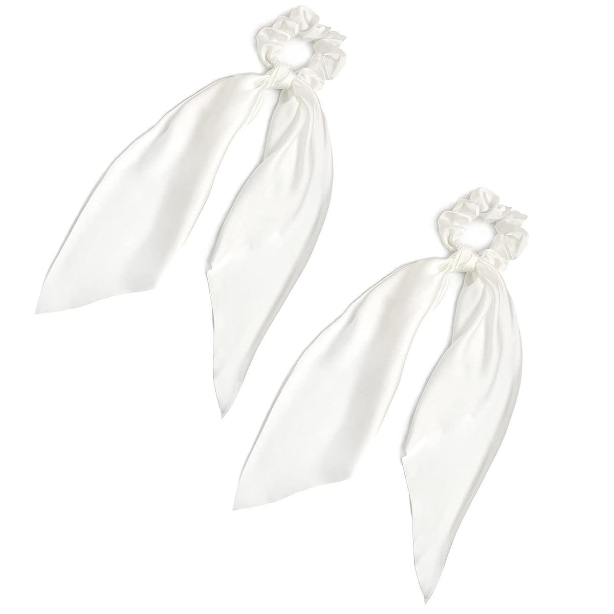 Elastic Hair Scrunchies and Ribbons - Knotted Bow Hair Ties, Scarf Scrunchies Ponytail Holders for Women and Girls