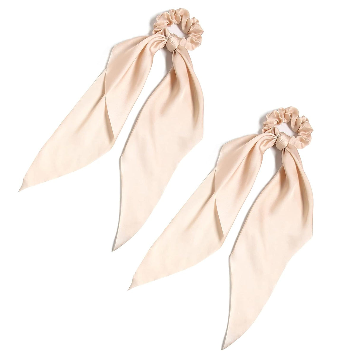 Elastic Hair Scrunchies and Ribbons - Knotted Bow Hair Ties, Scarf Scrunchies Ponytail Holders for Women and Girls