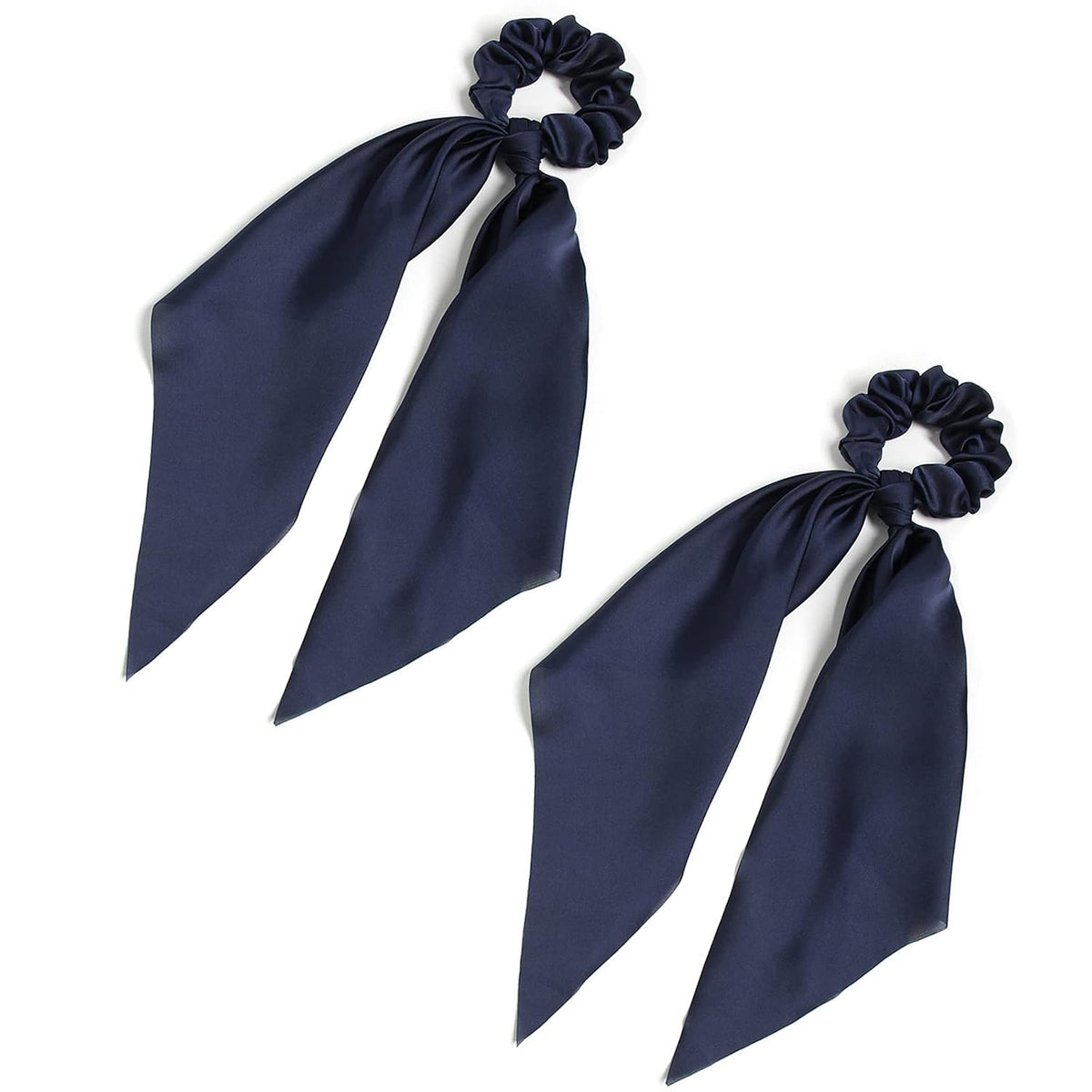 Elastic Hair Scrunchies and Ribbons - Knotted Bow Hair Ties, Scarf Scrunchies Ponytail Holders for Women and Girls