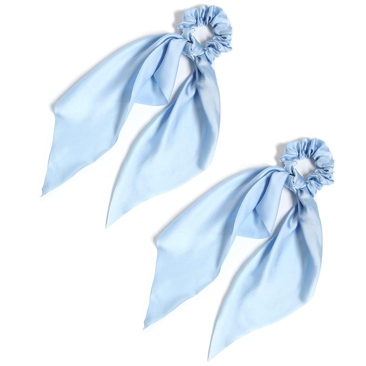 Elastic Hair Scrunchies and Ribbons - Knotted Bow Hair Ties, Scarf Scrunchies Ponytail Holders for Women and Girls