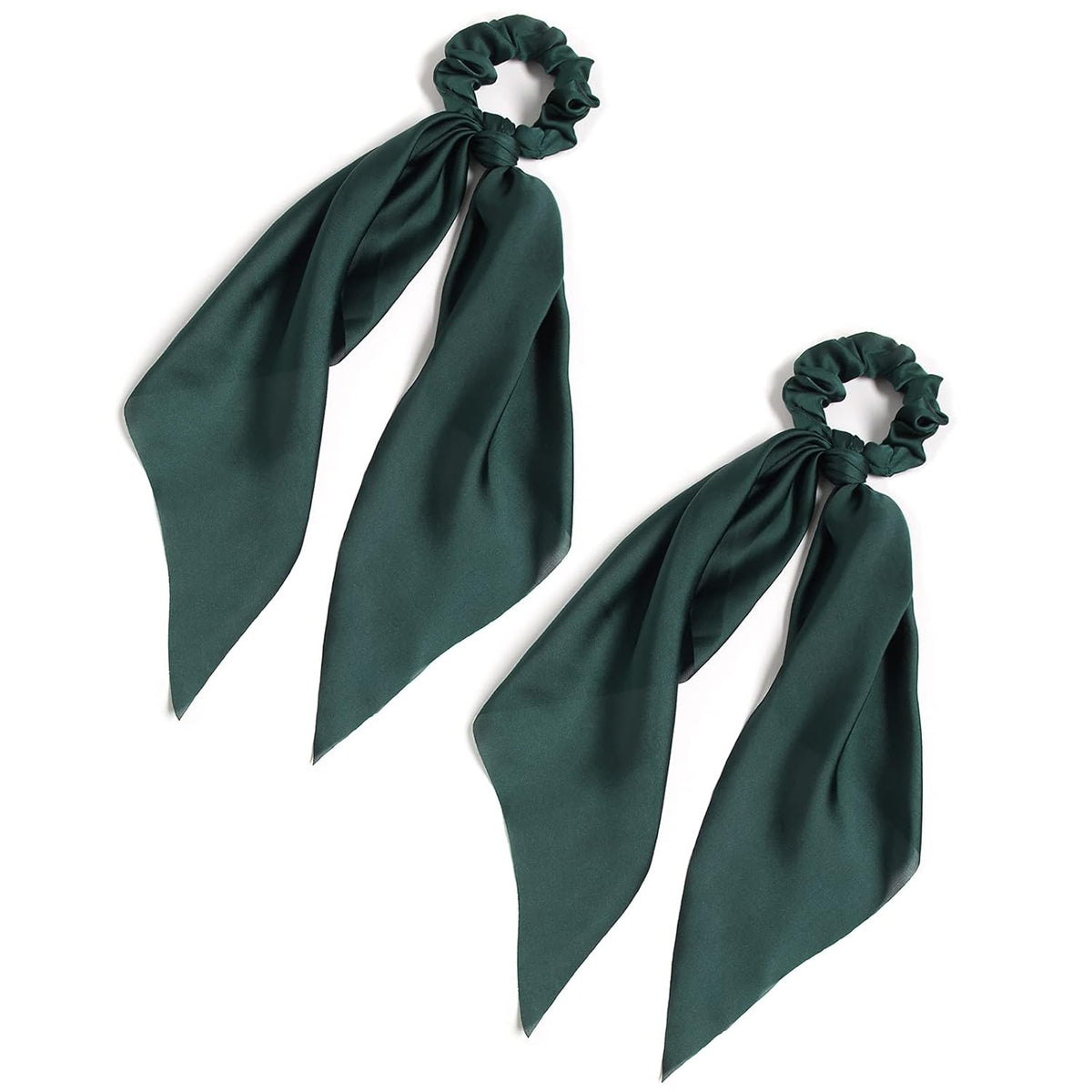 Elastic Hair Scrunchies and Ribbons - Knotted Bow Hair Ties, Scarf Scrunchies Ponytail Holders for Women and Girls