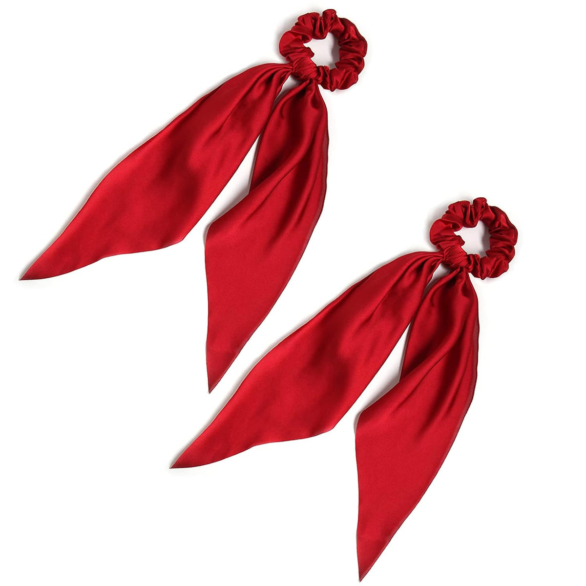 Elastic Hair Scrunchies and Ribbons - Knotted Bow Hair Ties, Scarf Scrunchies Ponytail Holders for Women and Girls