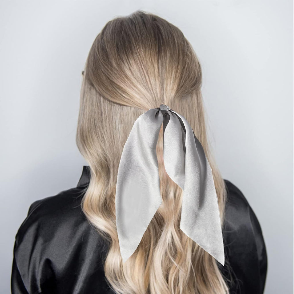 Elastic Hair Scrunchies and Ribbons - Knotted Bow Hair Ties, Scarf Scrunchies Ponytail Holders for Women and Girls