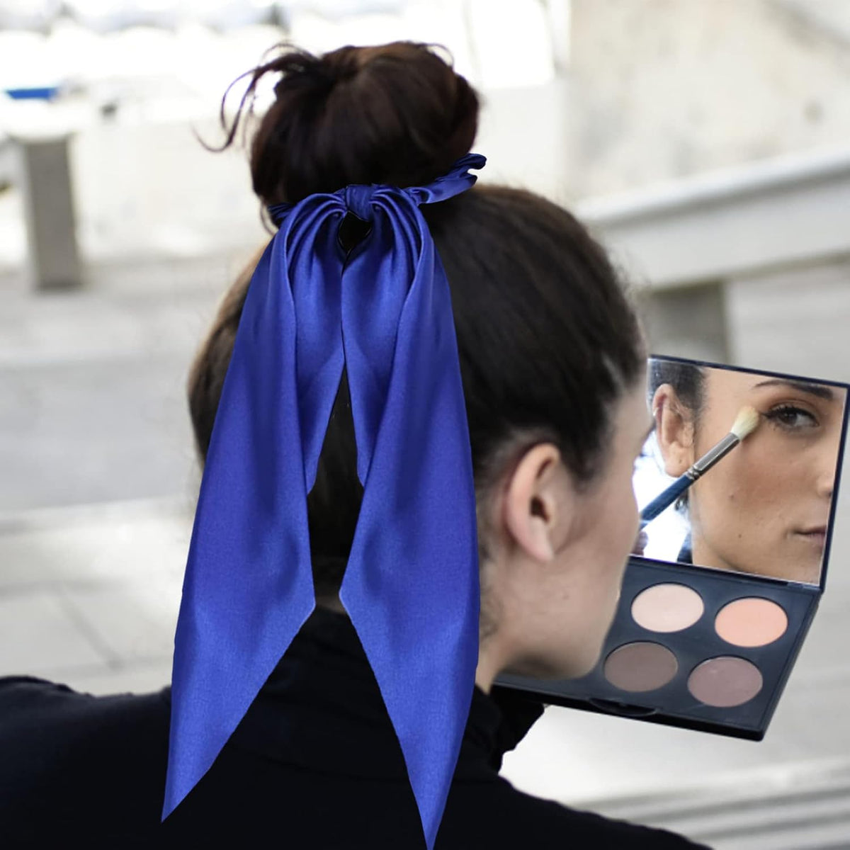 Elastic Hair Scrunchies and Ribbons - Knotted Bow Hair Ties, Scarf Scrunchies Ponytail Holders for Women and Girls