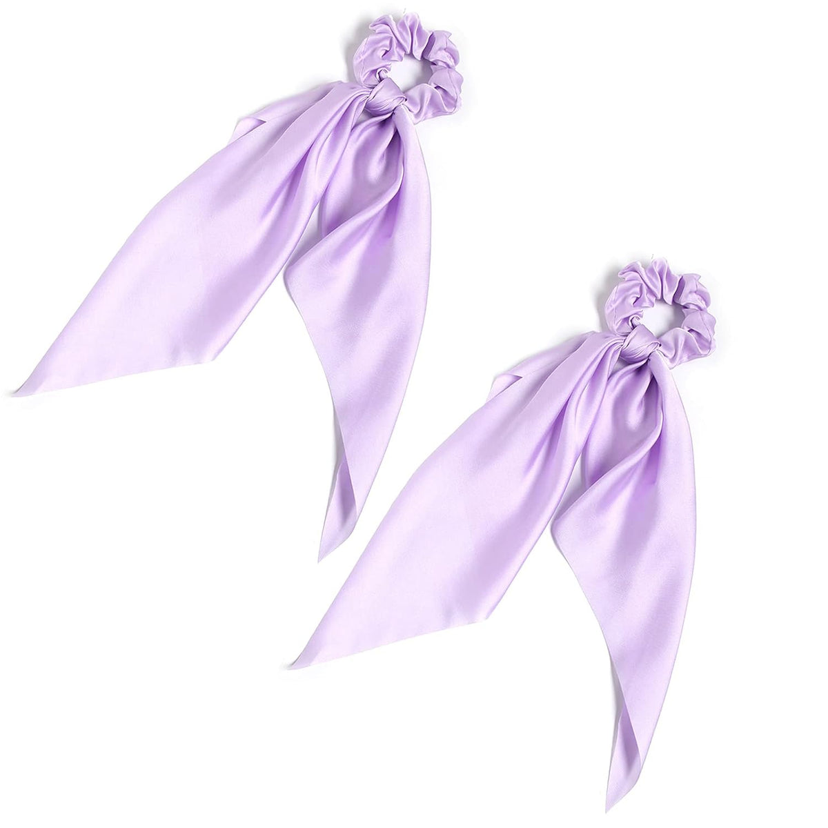 Elastic Hair Scrunchies and Ribbons - Knotted Bow Hair Ties, Scarf Scrunchies Ponytail Holders for Women and Girls