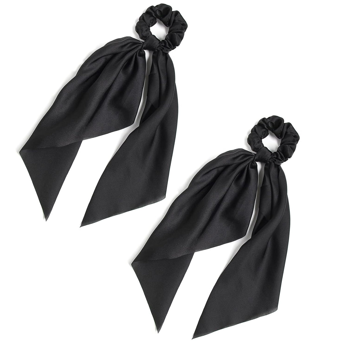 Elastic Hair Scrunchies and Ribbons - Knotted Bow Hair Ties, Scarf Scrunchies Ponytail Holders for Women and Girls
