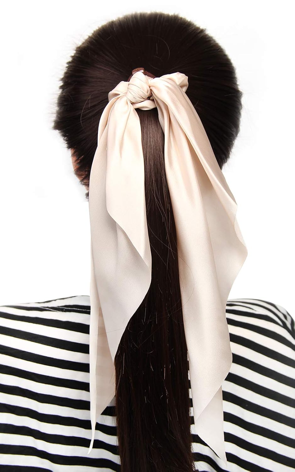 Elastic Hair Scrunchies and Ribbons - Knotted Bow Hair Ties, Scarf Scrunchies Ponytail Holders for Women and Girls