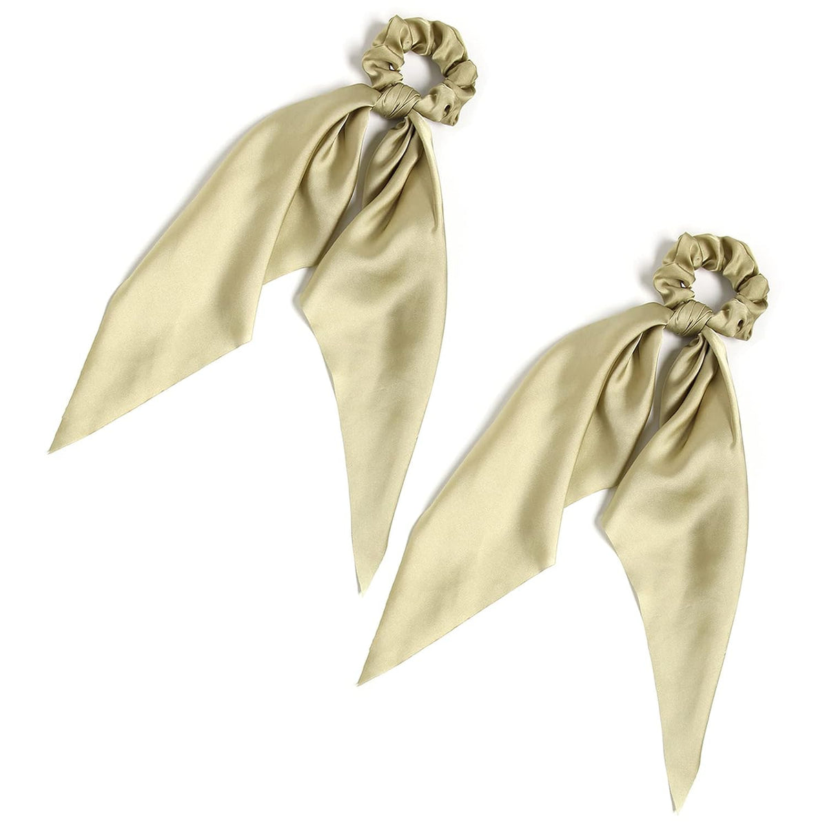 Elastic Hair Scrunchies and Ribbons - Knotted Bow Hair Ties, Scarf Scrunchies Ponytail Holders for Women and Girls