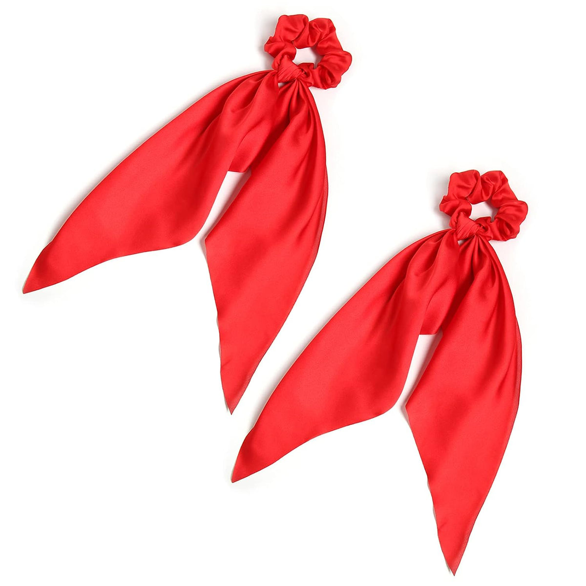 Elastic Hair Scrunchies and Ribbons - Knotted Bow Hair Ties, Scarf Scrunchies Ponytail Holders for Women and Girls