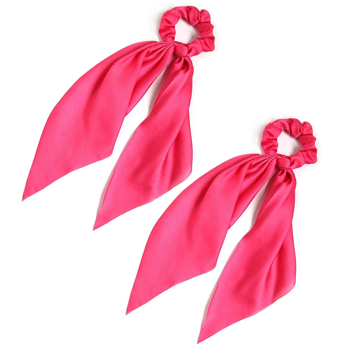 Elastic Hair Scrunchies and Ribbons - Knotted Bow Hair Ties, Scarf Scrunchies Ponytail Holders for Women and Girls