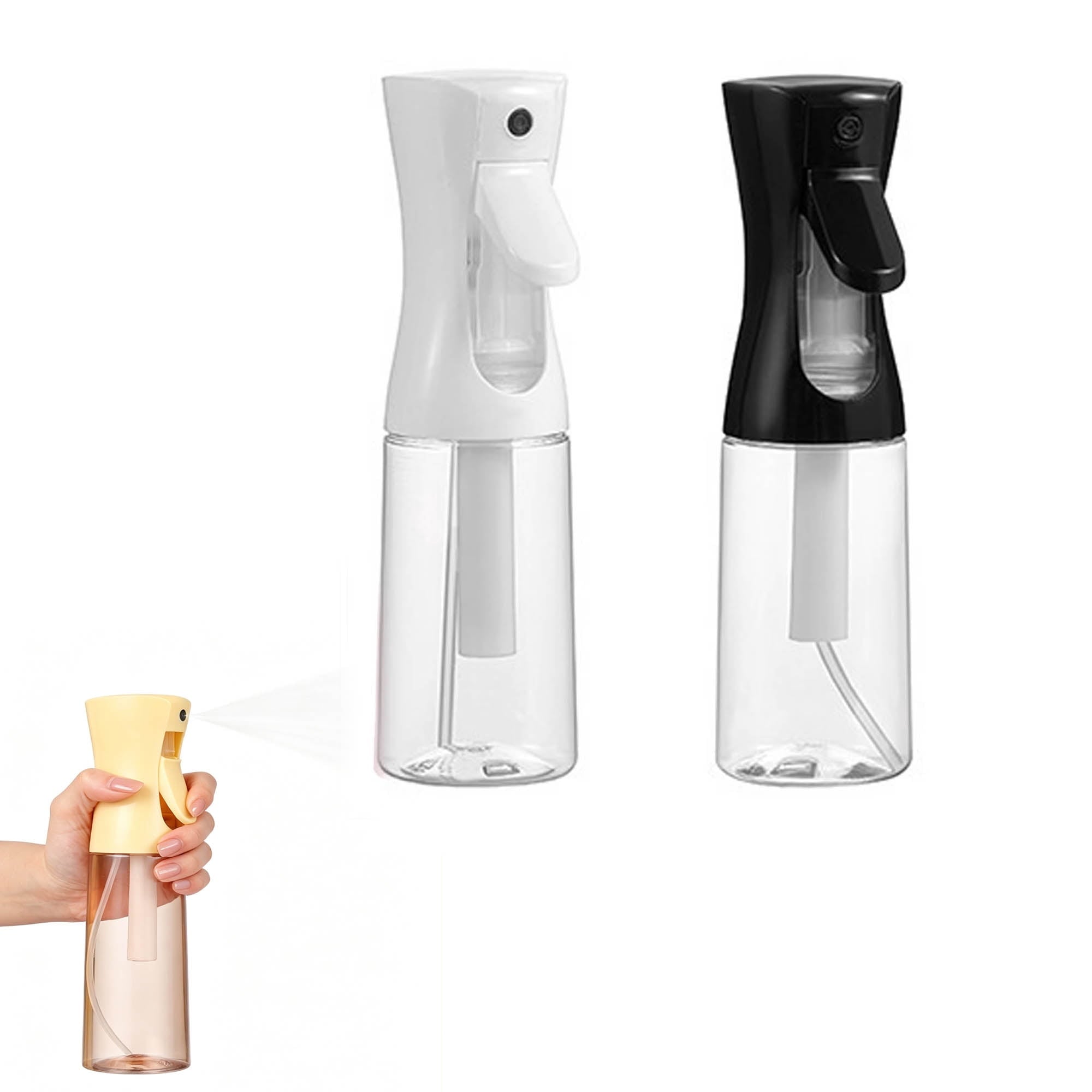 Continuous Mist Spray Bottle 2 Pack (6.8 Oz & 10 Oz), Empty Ultra Fine Water Sprayer for Hair Styling, Cleaning, Plants, Pets, Barber & Salon Use