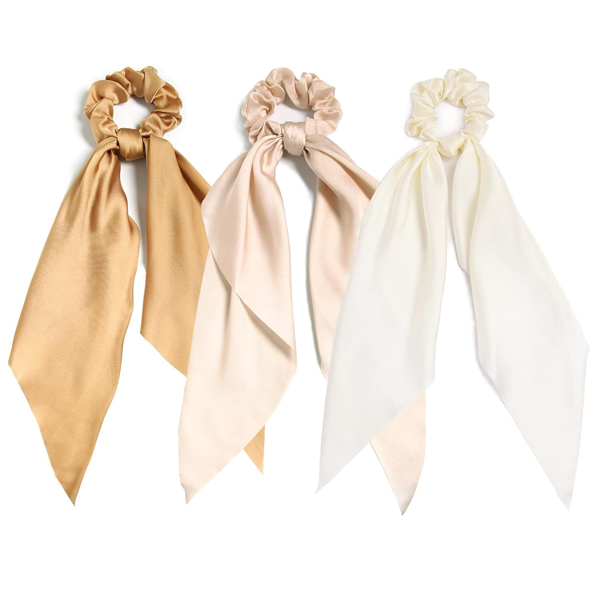 Elastic Hair Scrunchies and Ribbons - Knotted Bow Hair Ties, Scarf Scrunchies Ponytail Holders for Women and Girls