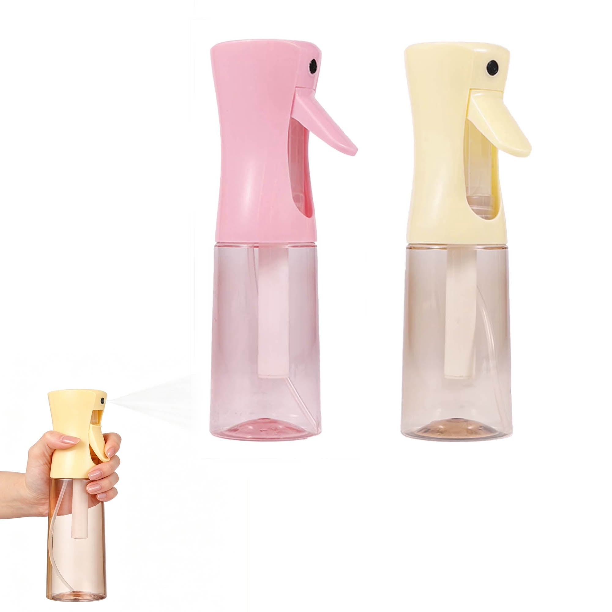 Continuous Mist Spray Bottle 2 Pack (6.8 Oz & 10 Oz), Empty Ultra Fine Water Sprayer for Hair Styling, Cleaning, Plants, Pets, Barber & Salon Use