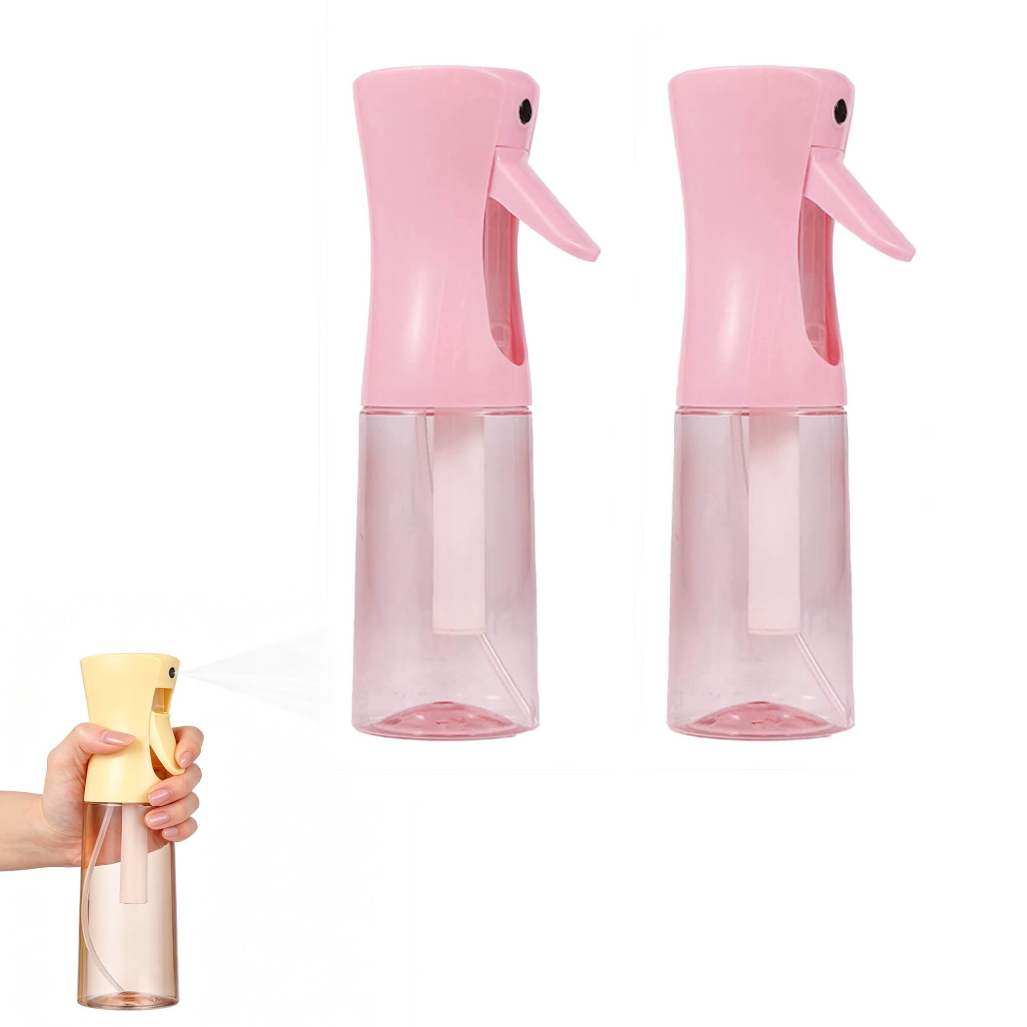 Continuous Mist Spray Bottle 2 Pack (6.8 Oz & 10 Oz), Empty Ultra Fine Water Sprayer for Hair Styling, Cleaning, Plants, Pets, Barber & Salon Use