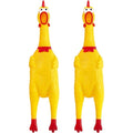 Large Rubber Chicken,Screaming Chicken Dog Toys,Yellow Rubber Squawking Chicken,Squeaky Chicken Toys,Prank Noise Maker Dog Toys 15 Inch