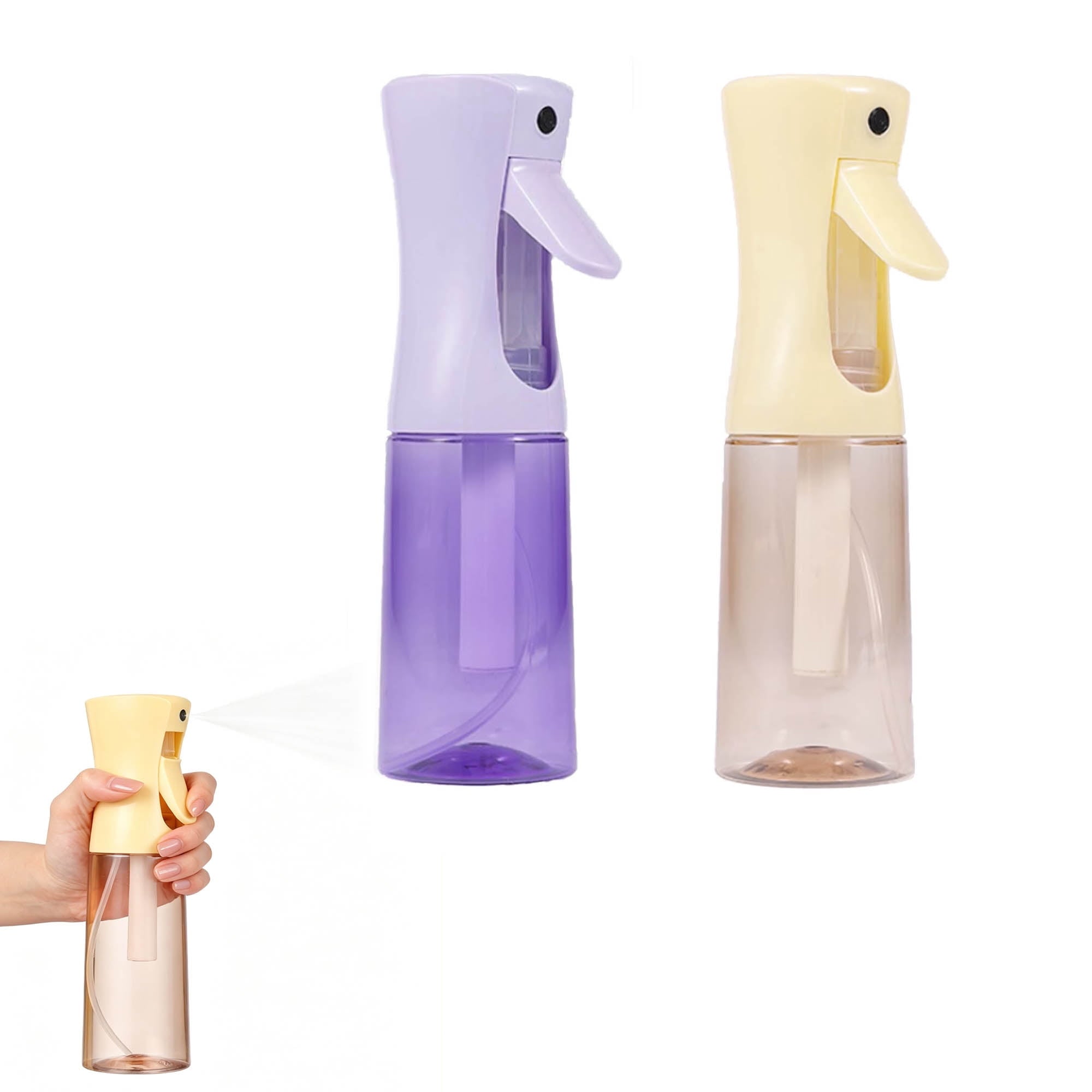 Continuous Mist Spray Bottle 2 Pack (6.8 Oz & 10 Oz), Empty Ultra Fine Water Sprayer for Hair Styling, Cleaning, Plants, Pets, Barber & Salon Use